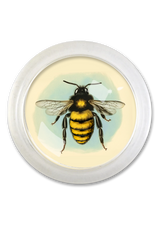Blue Sky Golden Honeybee 4" Round Glass Coaster