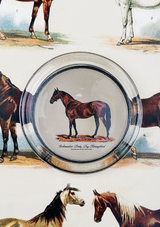 ‘Bellweather’ Derby Day Thoroughbred 4" Round Glass Coaster