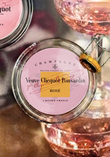 Veuve Clicquot Rose 4" Round Glass Coaster