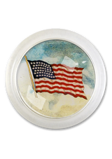 Old Glory American Flag 4" Round Glass Coaster