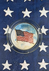 Old Glory American Flag 4" Round Glass Coaster