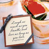 Min. Case Pack of 2 // Laugh As Much As You Breathe Copper & Glass Coasters, Set of 4