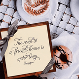 Min. Case Pack of 2 // The Road To A Friends House Copper & Glass Coasters, Set of 4