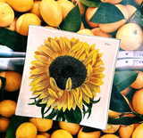 Yellow Sunflower Decoupage Glass Tray