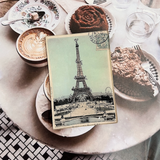 E.R. Paris Eiffel Tower Decoupage Glass Tray