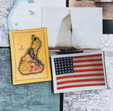 Block Island Antique Map Decoupage Glass Tray