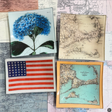 Vintage Map of Cape Cod Seacoast Decoupage Glass Tray