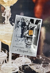 It's Clicquot Champagne Decoupage Glass Tray