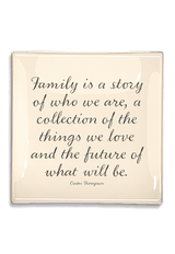A Family Is A Story Decoupage Glass Tray - Wholesale Ben's Garden
