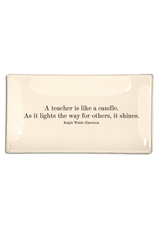 A Teacher is Like A Candle Decoupage Glass Tray