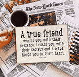 Bensgarden.com | A True Friend Warms You Decoupage Glass Tray - Bensgarden.com