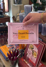 Veuve Cliciquot Rosé (PINK) Decoupage Tray — Made in NYC