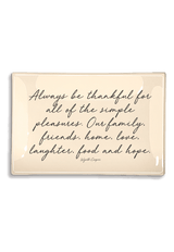 Always Be Thankful For All Of The Simple Pleasures Decoupage Glass Tray - Wholesale Ben's Garden