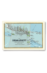 Amagansett Vintage Map Decoupage Glass Tray - Wholesale Ben's Garden