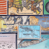 Amagansett Vintage Map Decoupage Glass Tray - Wholesale Ben's Garden