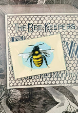 Blue Sky Golden Honeybee Decoupage Glass Tray