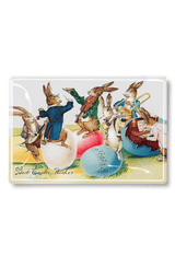 Best Easter Wishes Bunny Party Decoupage Glass Tray - Wholesale Ben's Garden