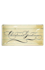Christmas Greetings Penmanship Decoupage Glass Tray - Wholesale Ben's Garden