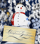 Christmas Greetings Penmanship Decoupage Glass Tray - Wholesale Ben's Garden