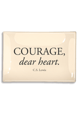 Courage, Dear Heart Decoupage Glass Tray - Wholesale Ben's Garden