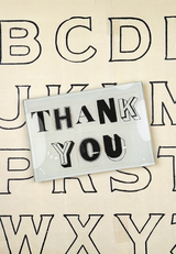 Thank You Newspaper Letters Decoupage Glass Tray
