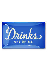 Drinks Are On Me Royal Blue Decoupage Glass Tray - Wholesale Ben's Garden