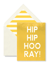 Hip Hip Hooray Greeting Card, Single Folded Card