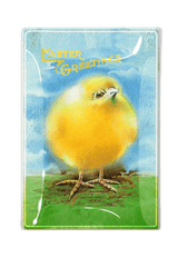 Easter Greetings Yellow Peep Decoupage Glass Tray - Wholesale Ben's Garden