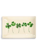 Five Lucky Clovers Decoupage Glass Tray