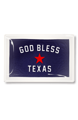 God Bless Texas Vintage Pennant Decoupage Glass Tray - Wholesale Ben's Garden