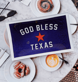 God Bless Texas Vintage Pennant Decoupage Glass Tray - Wholesale Ben's Garden
