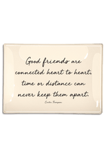 Good Friends Are Connected Heart To Heart Decoupage Glass Tray