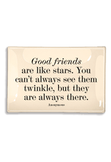 Good Friends Are Like Stars Decoupage Glass Tray