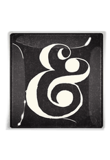 Graphic Ampersand Decoupage Glass Tray - Wholesale Ben's Garden