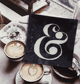 Bensgarden.com | Graphic Ampersand Decoupage Glass Tray - Bensgarden.com