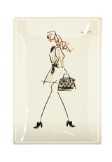High Fashion Sketch Decoupage Glass Tray - Wholesale Ben's Garden