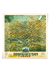 Houston, Texas Vintage Map Decoupage Glass Tray - Wholesale Ben's Garden
