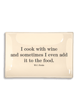 I Cook With Wine Decoupage Glass Tray - Wholesale Ben's Garden