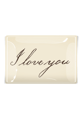 I Love You Script Decoupage Glass Tray - Wholesale Ben's Garden