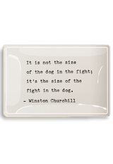It Is Not The Size Of The Dog Decoupage Glass Tray - Wholesale Ben's Garden