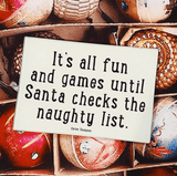 It's All Fun And Games Until Santa Decoupage Glass Tray - Wholesale Ben's Garden