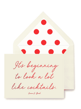 Min. Case Pack // It's Beginning To Look A Lot Like Cocktails Blank Single Greeting Card
