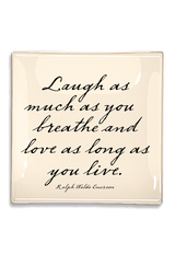 Laugh As Much As You Love Decoupage Glass Tray - Wholesale Ben's Garden