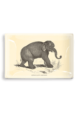 Little Happy Elephant Decoupage Glass Tray