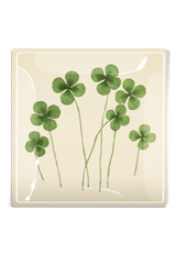 Lucky Seven Clovers Decoupage Glass Tray