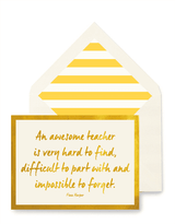 Bensgarden.com | Min. Case Pack // An Awesome Teacher Greeting Card, Single Folded Card or Boxed Set of 8 - Bensgarden.com