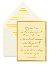 Bensgarden.com | Min. Case Pack // If You Live To Be A Hundred Greeting Card, Single Folded Card or Boxed Set of 8 - Bensgarden.com