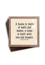 Min. Case Pack of 2 // A House Is Made Of Walls Copper & Glass Coasters, Set of 4 - Wholesale Ben's Garden