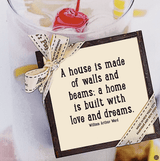Min. Case Pack of 2 // A House Is Made Of Walls Copper & Glass Coasters, Set of 4 - Wholesale Ben's Garden