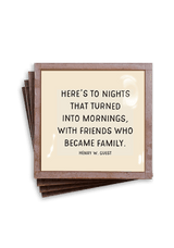 Min. Case Pack of 2 // Here's To Nights Copper & Glass Coasters, Set of 4 - Wholesale Ben's Garden